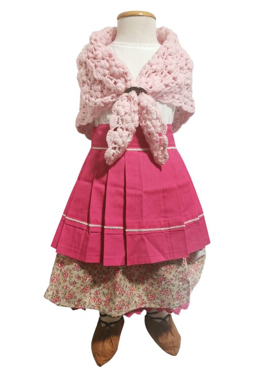 TRAJE ALDEANITA VASCA NIÑA 2/3 años realizado a mano 100%